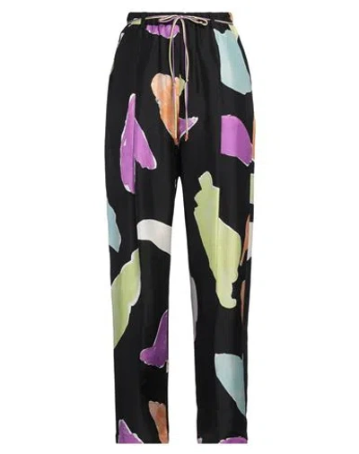 Alysi Woman Pants Black Size 10 Silk