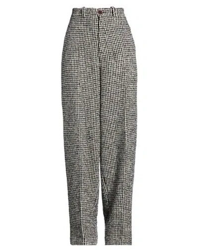 Alysi Woman Pants Black Size 4 Virgin Wool, Polyester, Polyamide, Silk In Multi