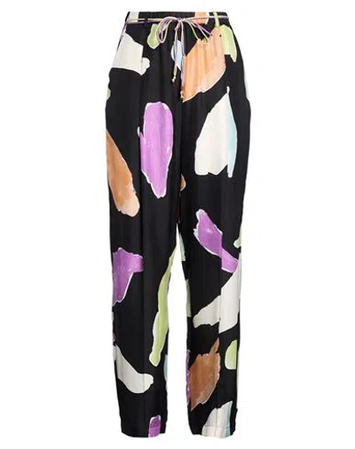 Alysi Woman Pants Black Size 8 Silk