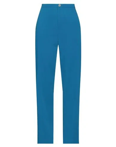 Alysi Woman Pants Blue Size 2 Cotton