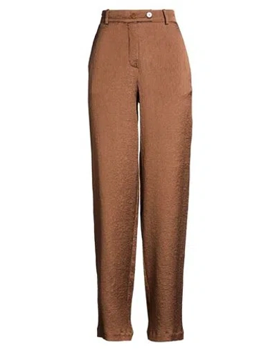 Alysi Woman Pants Brown Size 0 Viscose, Cotton, Elastane