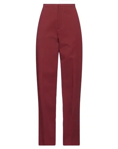 Alysi Woman Pants Burgundy Size 6 Cotton, Elastane In Red