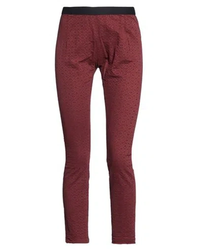 Alysi Woman Pants Burgundy Size 6 Cotton, Rubber