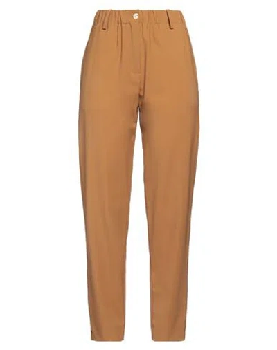 Alysi Woman Pants Camel Size 8 Virgin Wool, Elastane In Beige