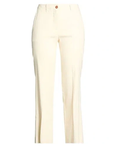 Alysi Woman Pants Cream Size 0 Linen, Viscose, Elastane In White