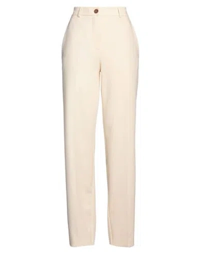 Alysi Woman Pants Cream Size 6 Polyester, Viscose, Elastane In White