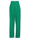 Alysi Woman Pants Green Size 2 Polyester, Virgin Wool, Elastane In Green