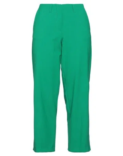 Alysi Woman Pants Green Size 4 Polyester, Virgin Wool, Elastane