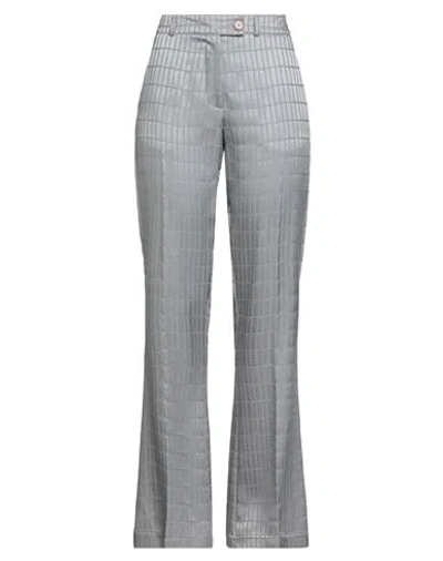 Alysi Woman Pants Grey Size 4 Virgin Wool, Acetate, Viscose In Gray