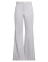 Alysi Woman Pants Light Grey Size 6 Cotton, Elastane In Grey