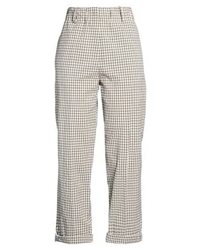 Alysi Woman Pants Grey Size 8 Cotton, Silk In Gray