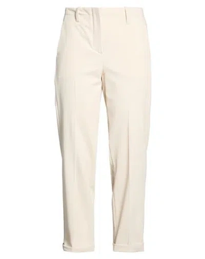 Alysi Woman Pants Ivory Size 6 Polyester, Viscose, Elastane In White