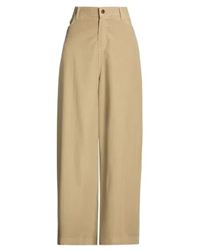 Alysi Woman Pants Khaki Size 25 Cotton, Elastane In Beige
