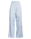 Alysi Woman Pants Light Blue Size 27 Cotton In Blue