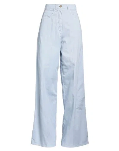 Alysi Woman Pants Light Blue Size 27 Cotton