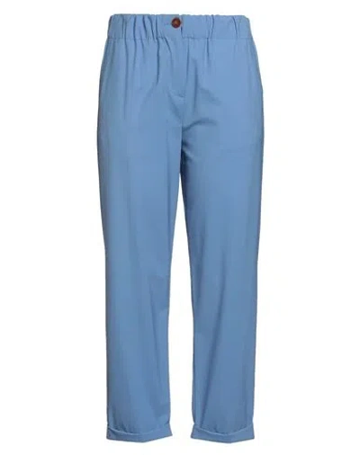Alysi Woman Pants Light Blue Size 6 Virgin Wool, Lycra