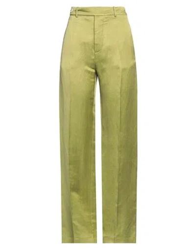 Alysi Woman Pants Light Green Size 6 Linen, Cupro