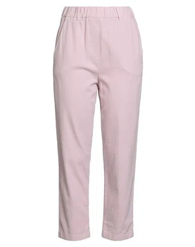Alysi Woman Pants Light Pink Size 28 Cotton, Elastane