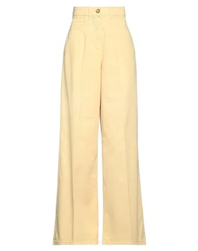 Alysi Woman Pants Ocher Size 29 Cotton In Yellow