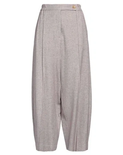 Alysi Woman Pants Mauve Size 10 Viscose, Linen In Purple