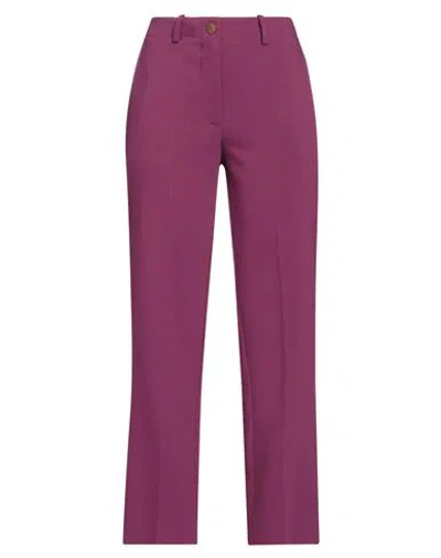 Alysi Woman Pants Mauve Size 4 Polyester, Viscose, Elastane In Purple