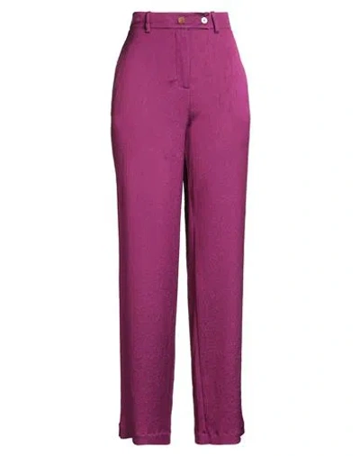 Alysi Woman Pants Mauve Size 4 Viscose, Cotton, Elastane In Purple
