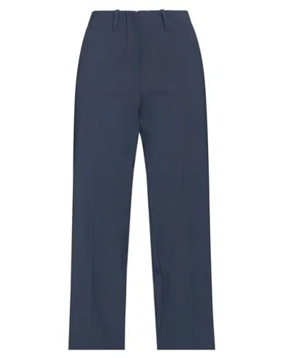 Alysi Woman Pants Navy Size 6 Polyester, Virgin Wool, Elastane In Navy Blue