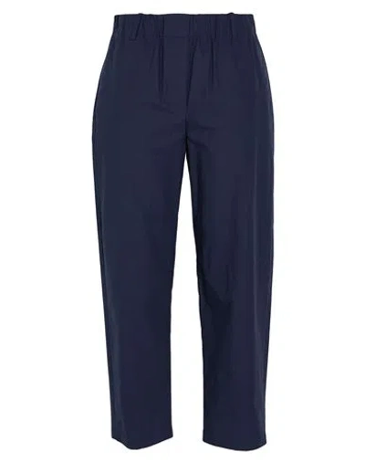 Alysi Woman Pants Navy Size 6 Cotton In Blue