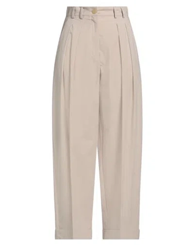 Alysi Woman Pants Off White Size 8 Cotton