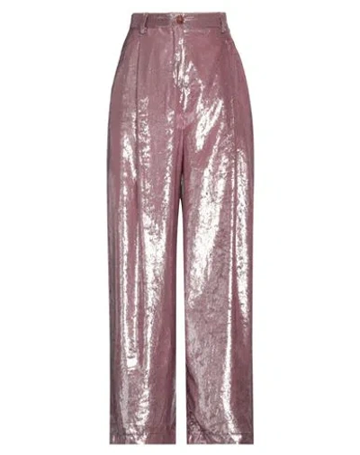 Alysi Woman Pants Pastel Pink Size 4 Polyester