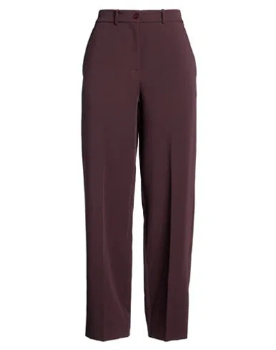Alysi Woman Pants Plum Size 8 Polyester, Viscose, Elastane In Purple