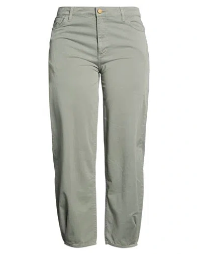Alysi Woman Pants Sage Green Size 28 Cotton