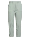 Alysi Woman Pants Sage Green Size 28 Cotton, Elastane In Gray