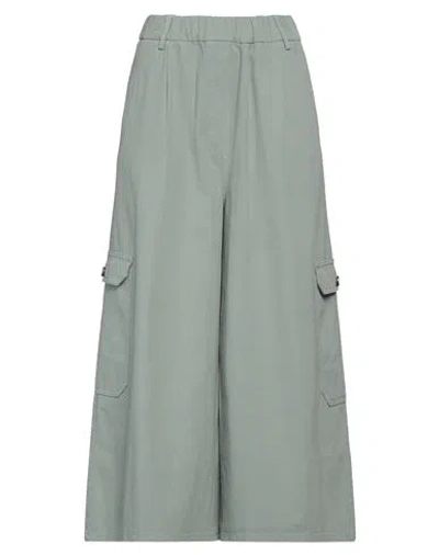 Alysi Woman Pants Sage Green Size 27 Cotton, Elastane
