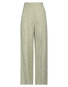 Alysi Woman Pants Sage Green Size 6 Cotton, Linen In Sage Green