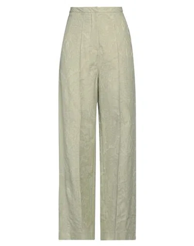 Alysi Woman Pants Sage Green Size 6 Cotton, Linen
