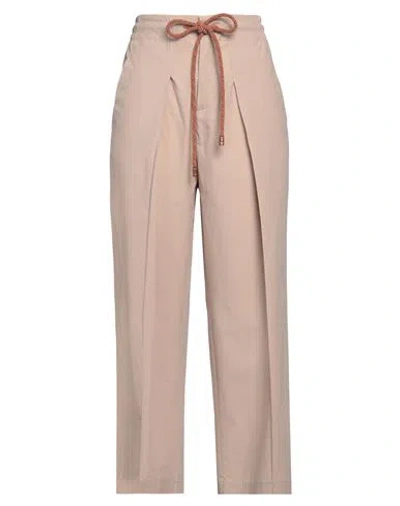 Alysi Woman Pants Sand Size 8 Cotton In Beige