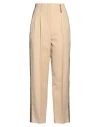 Alysi Woman Pants Sand Size 8 Cotton, Virgin Wool, Viscose, Acetate, Polyester In Beige