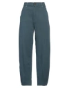Alysi Woman Pants Slate Blue Size 27 Cotton, Elastane In Blue