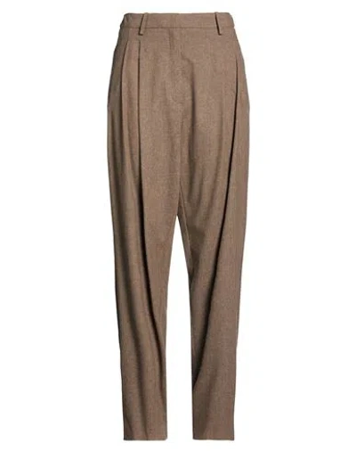 Alysi Woman Pants Taupe Size 6 Viscose, Polyester, Wool, Elastane In Brown