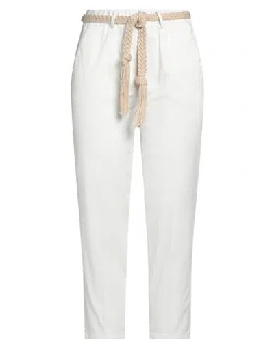 Alysi Woman Pants White Size 31 Cotton