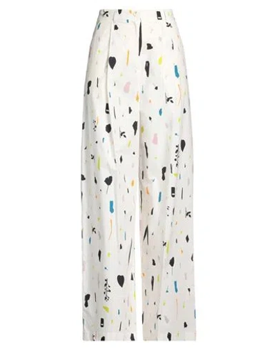Alysi Woman Pants White Size 6 Cotton