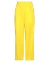 Alysi Woman Pants Yellow Size 6 Virgin Wool, Elastane