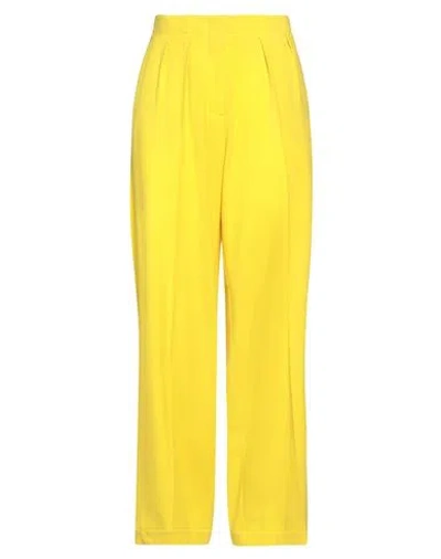 Alysi Woman Pants Yellow Size 6 Virgin Wool, Elastane