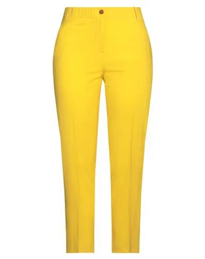 Alysi Woman Pants Yellow Size 6 Virgin Wool, Elastane