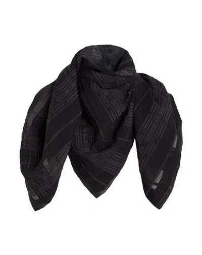 Alysi Woman Scarf Black Size - Viscose, Cotton, Polyamide, Linen In Brown