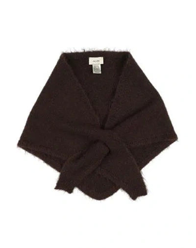 Alysi Woman Scarf Chocolate Brown Size - Mohair Wool, Polyamide, Elastane