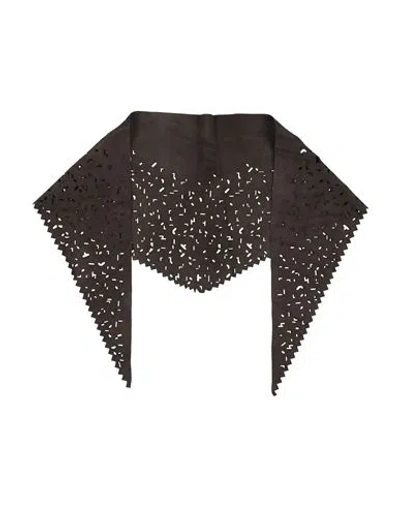 Alysi Woman Scarf Dark Brown Size - Leather