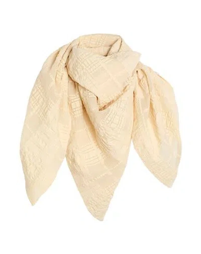 Alysi Woman Scarf Sand Size - Viscose, Cotton, Polyamide, Linen In Brown