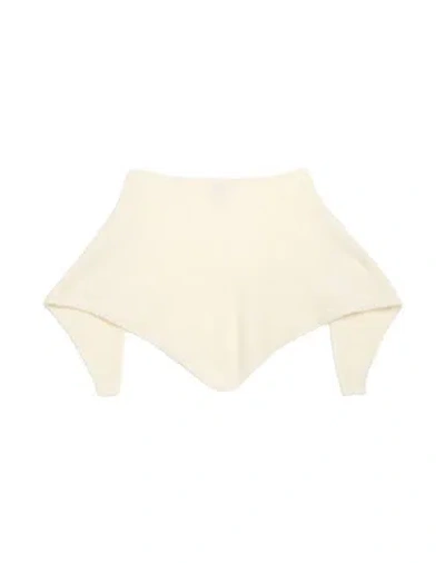 Alysi Woman Scarf White Size - Mohair Wool, Polyamide, Elastane